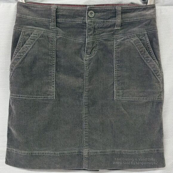 Minimalist The North Face Grey Stretch Corduroy Above Knee Pencil Skirt Womens 4 - Picture 1 of 9